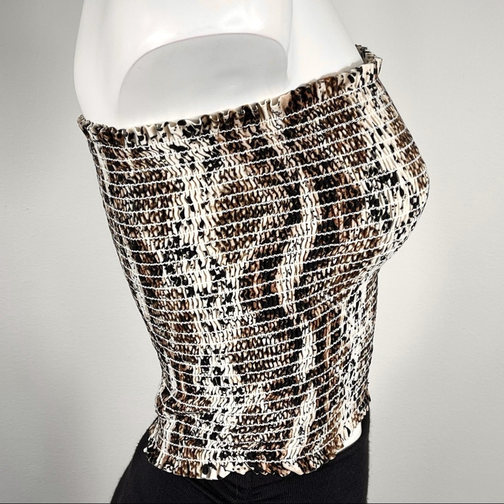 WINDSOR cropped tube top animal print M warm tones - Picture 5 of 9